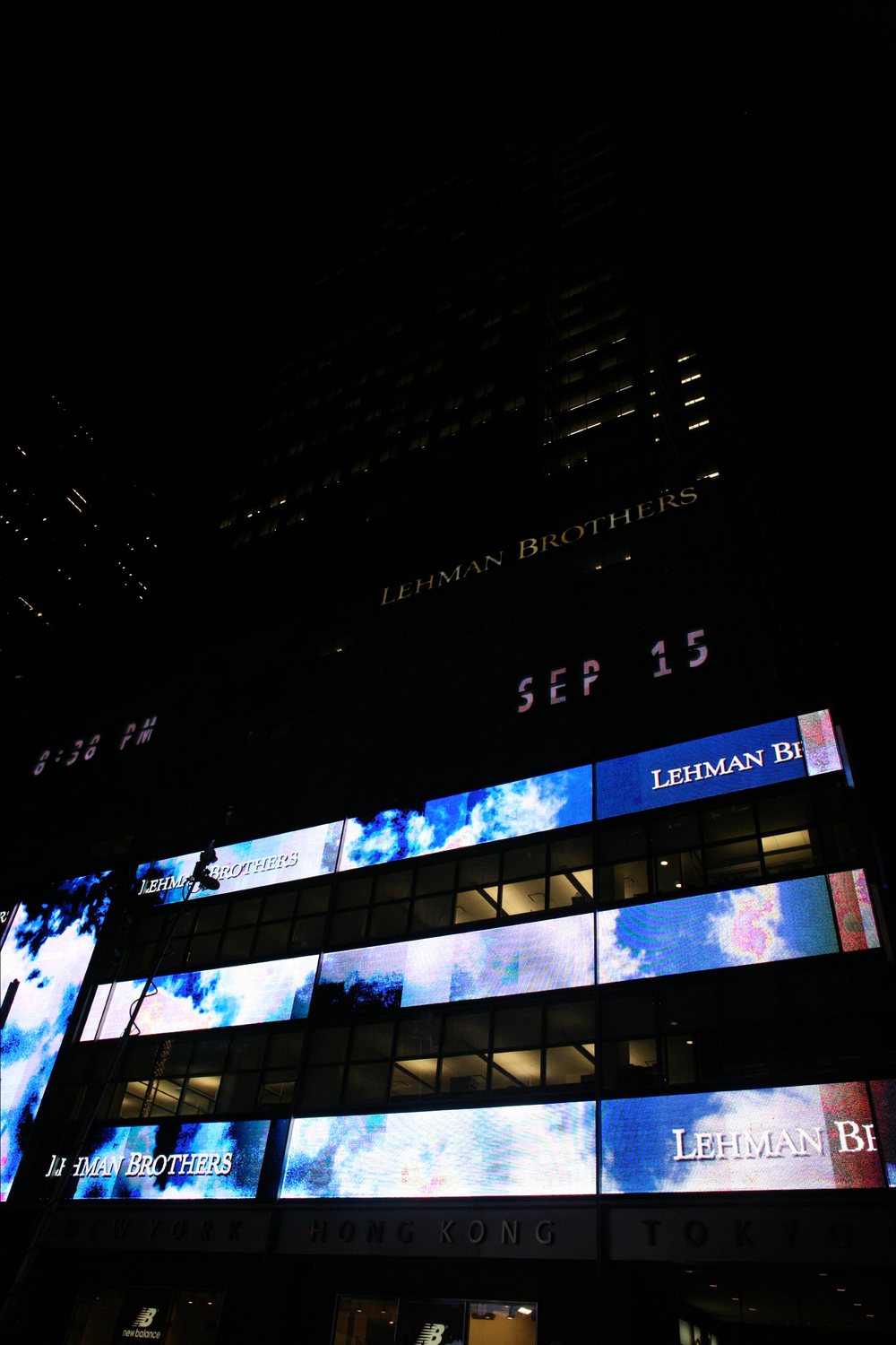 The Lehman Brothers headquarters tower in New York, photographed on the day the firm filed for bankruptcy.