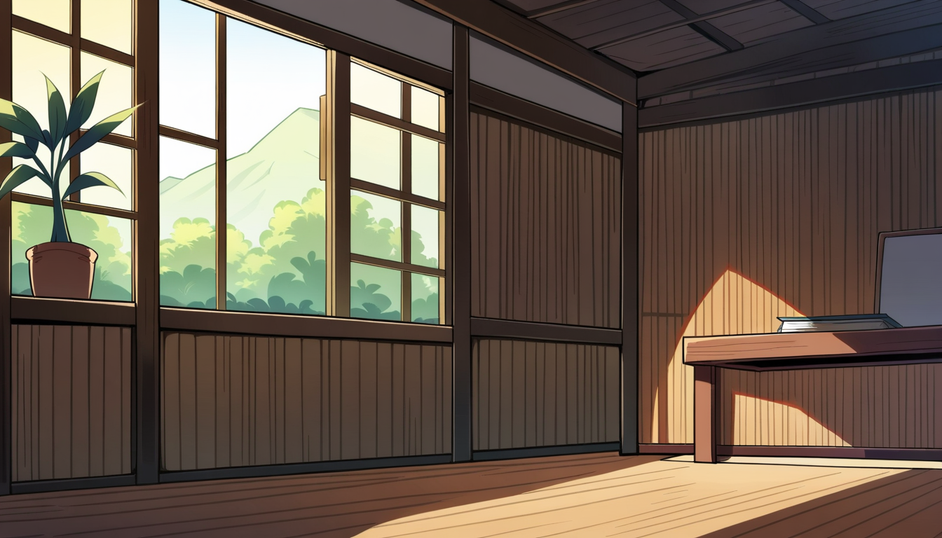 Interior of a warm wooden Lanna village house