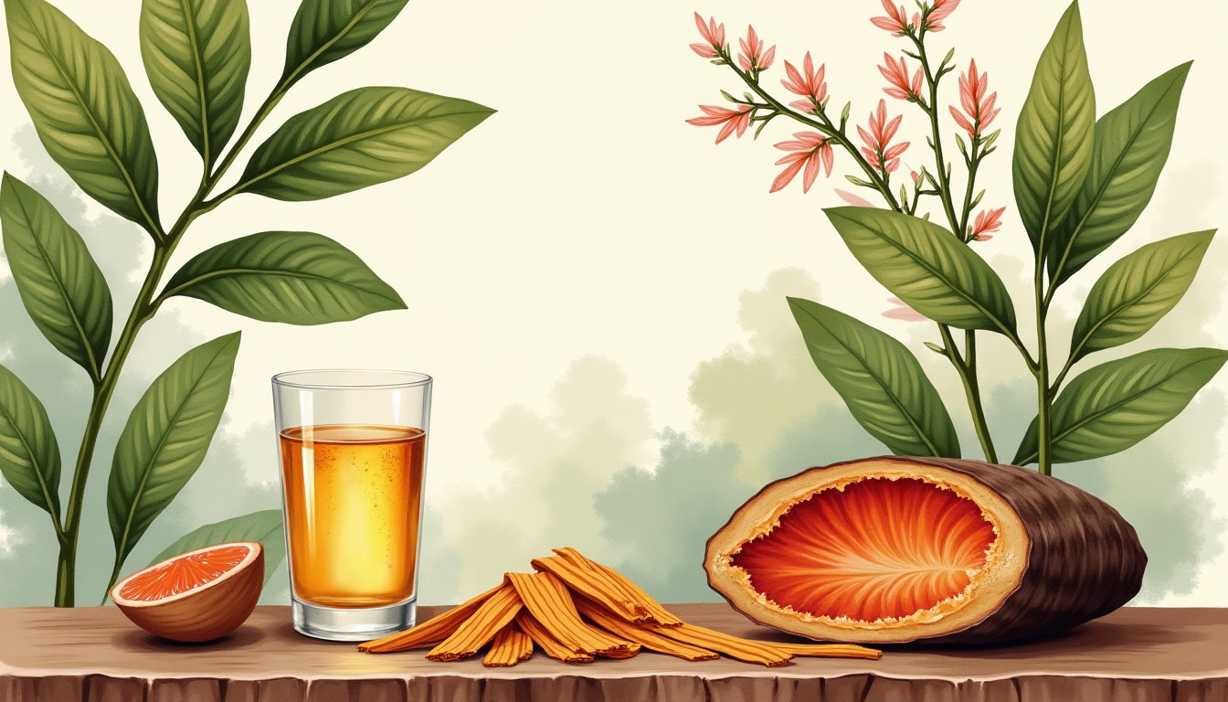 Cinchona tree and quinine bark