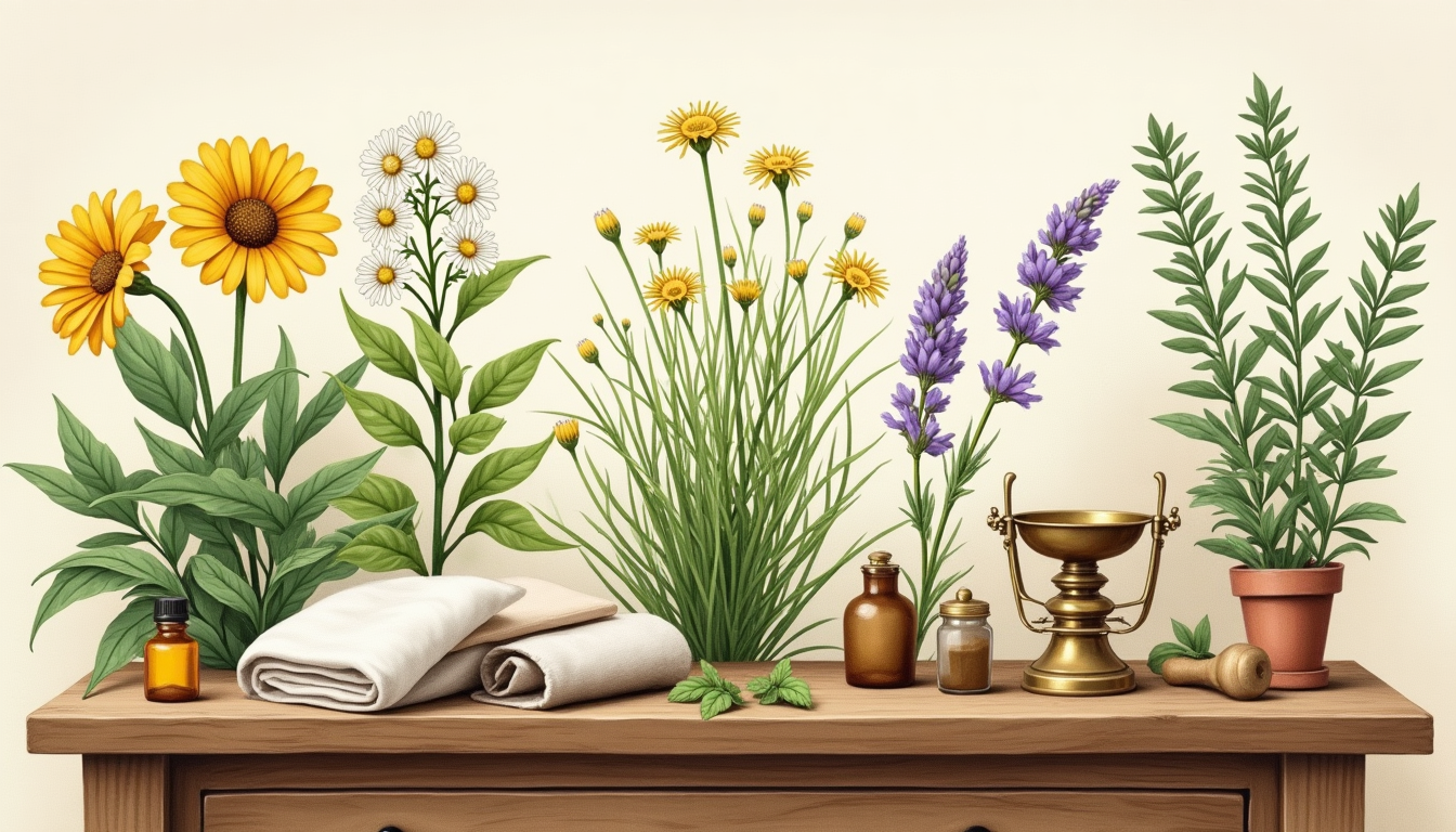 Thai woman receiving herbal treatment for headache with lavender essential oil applied to temples